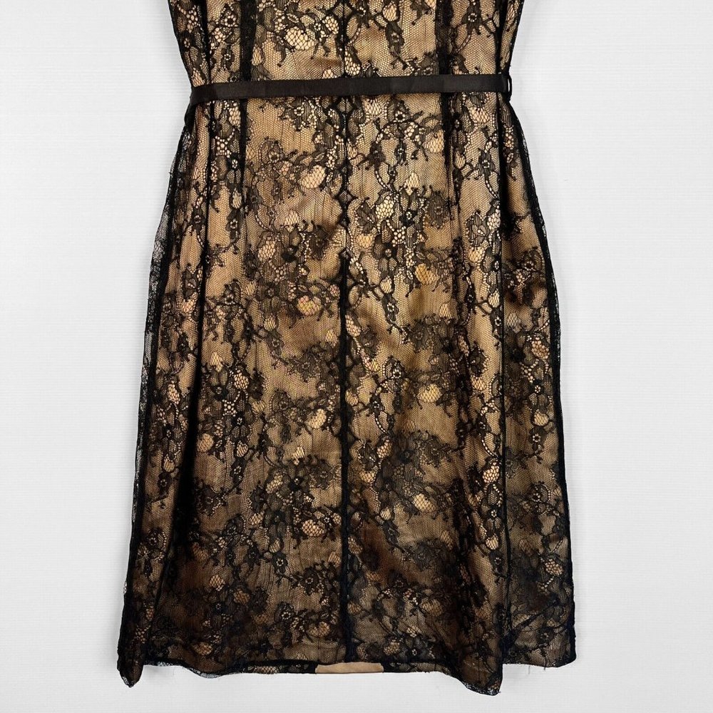 Diana Ferrari Dress Womens Gold Black Lace Pleated Formal Evening Occasion Sz 14 - Picture 8 of 14
